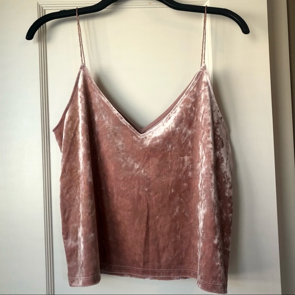Rose Velvet Spaghetti Strap Tank Top - Picture 3 of 4